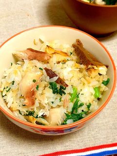 塩さばと春菊の混ぜご飯(発芽玄米ご飯)-レシピのメイン写真
