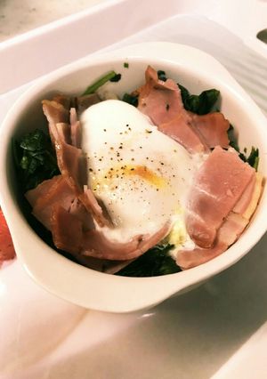 レンジで簡単ほうれんそうとベーコンたまご-レシピのメイン写真