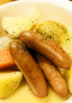 ありあり根菜の塩ゆでポトフ＋パスタと煮る-レシピのメイン写真