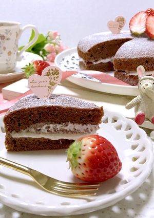 ココアのビクトリアサンドケーキ風♡-レシピのメイン写真