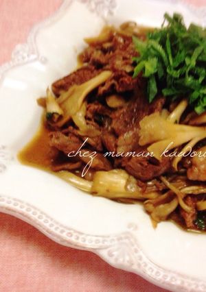 大葉香る牛肉と舞茸のバター醤油ソテー-レシピのメイン写真