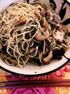 AT風♡豚とエリンギの黒ごまパスタ-レシピのメイン写真