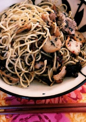 AT風♡豚とエリンギの黒ごまパスタ-レシピのメイン写真