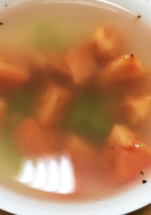 簡単！トマトと枝豆のスープ-レシピのメイン写真