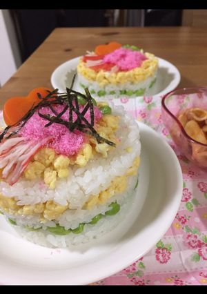 手軽に簡単に！カラフルひなまつりご飯♡-レシピのメイン写真