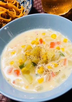 あっさり美味しい♡豆乳ミルク野菜スープ♡-レシピのメイン写真