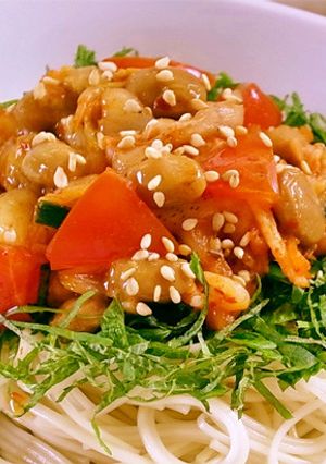 大葉香る納豆キムチトマトそうめん-レシピのメイン写真