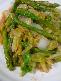 白菜とアスパラのたらこ炒め-レシピのメイン写真