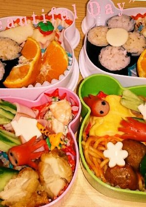 ポニョとお雛祭り弁当-レシピのメイン写真