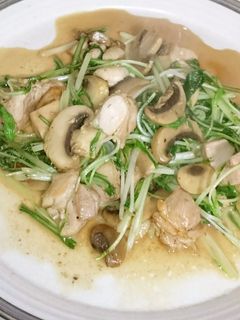 鶏肉と水菜のバター醤油炒め(*^^)v-レシピのメイン写真