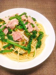 春香る✤菜の花とベーコンの和風パスタ-レシピのメイン写真
