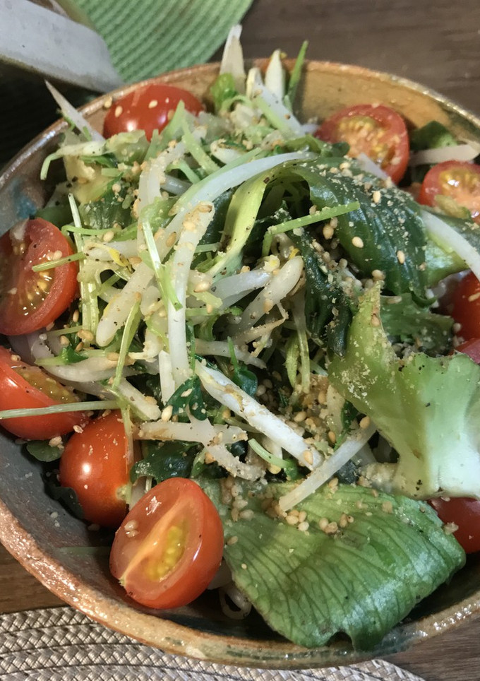 鍋いらず！豆苗ともやしの和え物-レシピのメイン写真