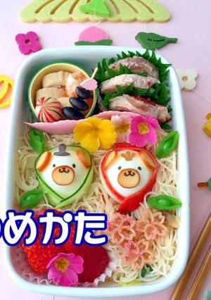 ひな祭りデコ② ビーフン弁当 簡単可愛い-レシピのメイン写真
