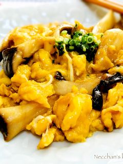 手早く一品!甘辛卵とじなエリンギの炒め-レシピのメイン写真