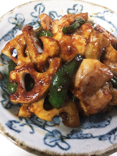 鶏もも肉と蓮根の味噌炒め-レシピのメイン写真