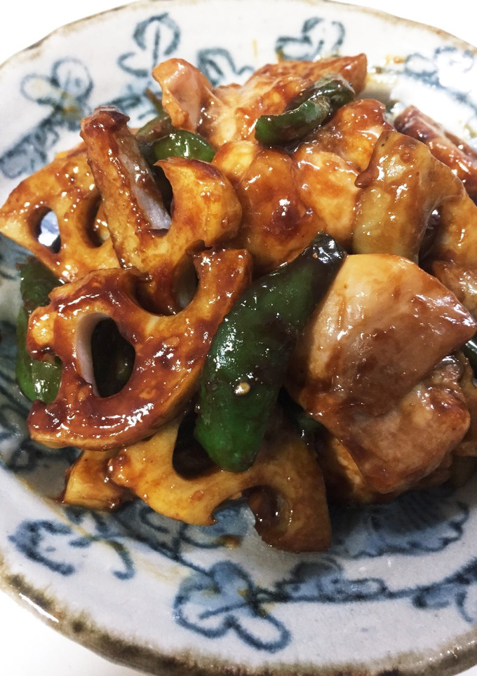 鶏もも肉と蓮根の味噌炒め-レシピのメイン写真