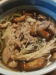 豚肉ときのこの温かいお蕎麦-レシピのメイン写真