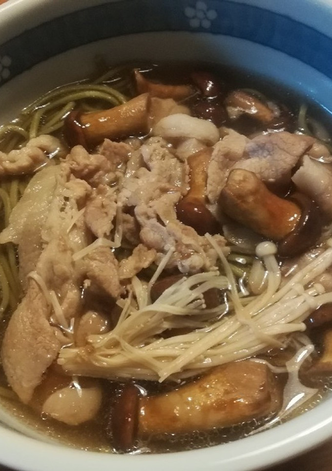 豚肉ときのこの温かいお蕎麦-レシピのメイン写真
