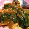 ちぢみほうれん草カレーライス!アクなし♪
