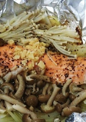 鮭のアヒージョ風ホイル焼き-レシピのメイン写真