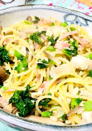 菜の花とそぼろで簡単和風オイルパスタ-レシピのメイン写真