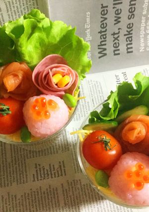 家にあるカップを使って❣️花束お寿司-レシピのメイン写真