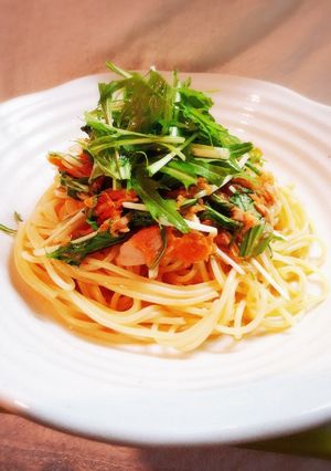 シーチキンと水菜のふんわりパスタ♡-レシピのメイン写真