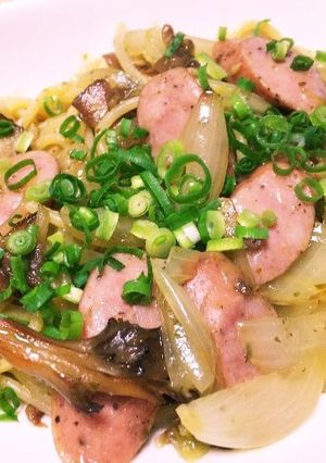アヒージョ入り炒めパスタ-レシピのメイン写真