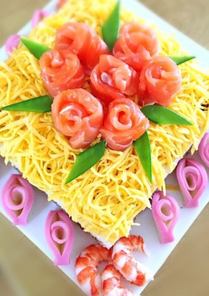 薔薇のちらし寿司、ちらし寿司ケーキ-レシピのメイン写真