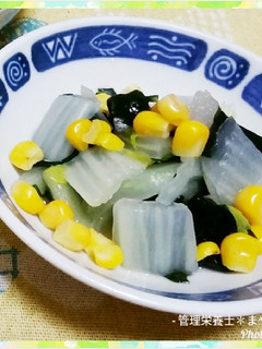 白菜とワカメの酢の物-レシピのメイン写真