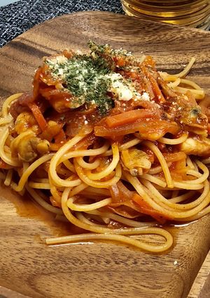 トマトジュースで魚介のパスタ-レシピのメイン写真