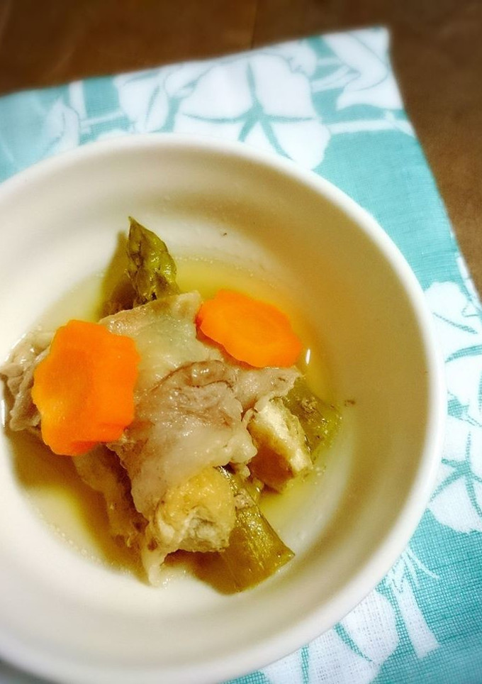 アスパラと油揚げの豚巻き煮-レシピのメイン写真