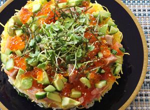 市販品で簡単＆豪華♪海鮮ちらし寿司ケーキ-レシピのメイン写真