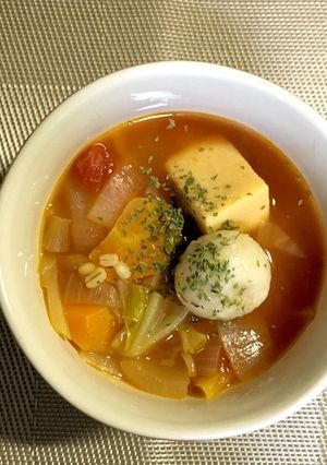 ゆるい脂肪燃焼スープ もち麦入り簡単です-レシピのメイン写真