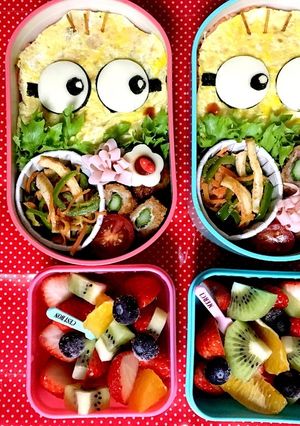 キャラ弁 ミニオンオムライス-レシピのメイン写真