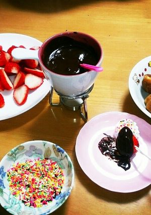 カロリーおさえてチョコフォンデュ-レシピのメイン写真