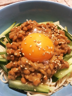 納豆ユッケ風素麺-レシピのメイン写真