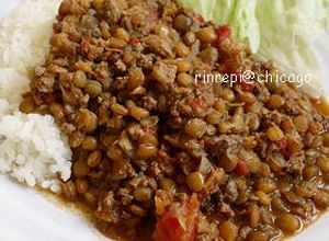 レンズ豆と牛挽肉のグリーンカレー-レシピのメイン写真