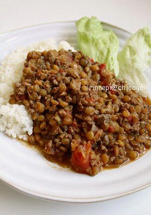 レンズ豆と牛挽肉のグリーンカレー-レシピのメイン写真