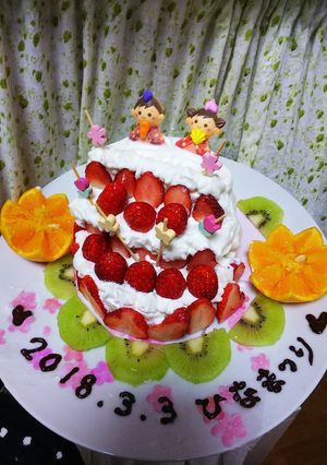 ❤️☺️2018年ひな祭りケーキ☺️❤️-レシピのメイン写真