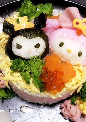 ひな祭りデコ寿司＊マイメロ&クロミ-レシピのメイン写真