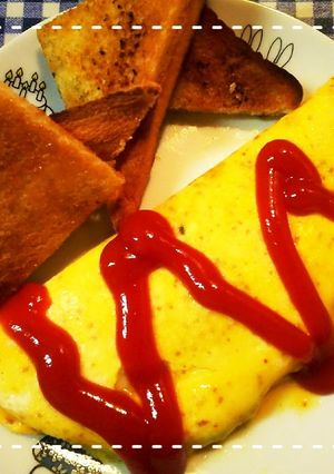 七味で簡単！ピリ辛チーズオムレツ-レシピのメイン写真