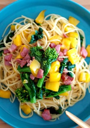春パスタ('ω')菜の花のペペロンチーノ-レシピのメイン写真