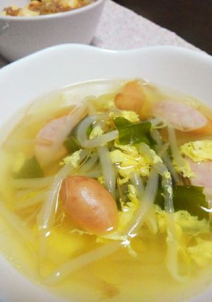 簡単☆もやしとウインナーの中華卵スープ-レシピのメイン写真