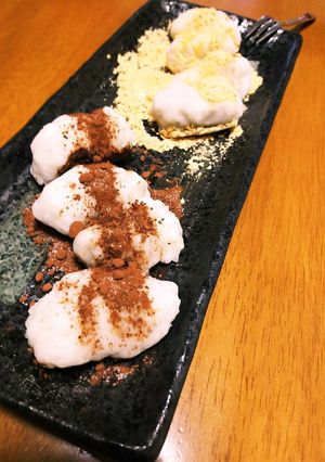 炊飯器蒸し里芋で*ココア&きな粉おはぎ風-レシピのメイン写真