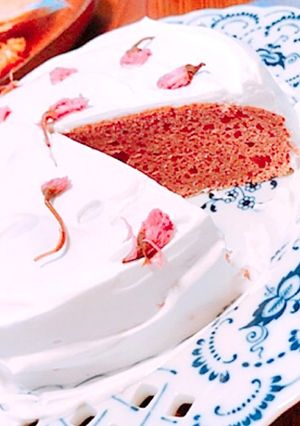 卵なし桜ケーキ-レシピのメイン写真