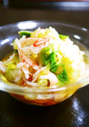 レンジで一品！白菜とカニカマの酢の物-レシピのメイン写真