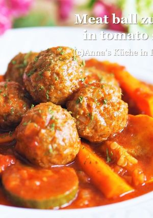 簡単★ふわふわ肉だんごのトマト煮込み♡-レシピのメイン写真