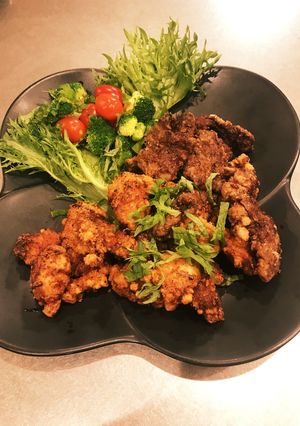 下味つけ鶏むね肉と牛肉の唐揚げ2種-レシピのメイン写真