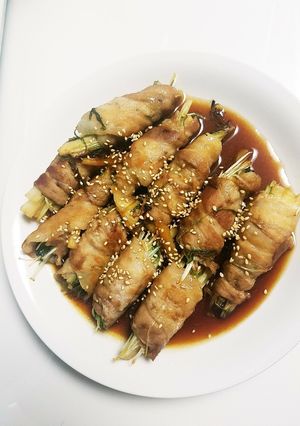 豚バラの長いもと水菜巻き-レシピのメイン写真